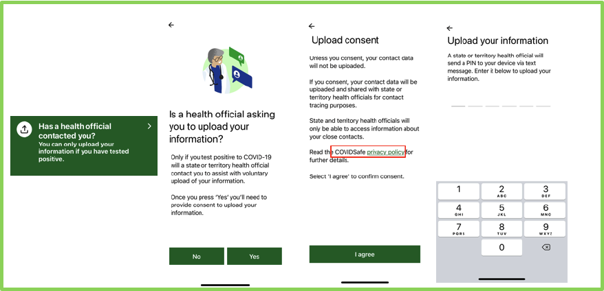 Figure 6 showing consent to upload digital handshakes